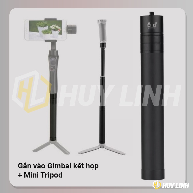 Gậy nối dài Gimbal - Hợp kim nhôm ngàm 1/4 inch chiều dài tối đa 73cm HL299