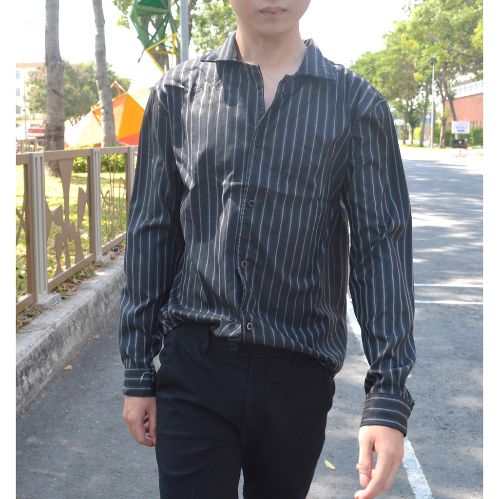 Áo Sơ Mi Cuban Unisex kẻ sọc