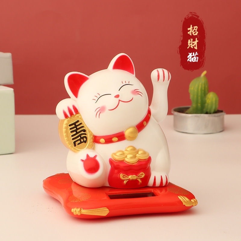 Đủ 3 size Mèo thần tài vẫy tay sử dụng năng lượng mặt trời