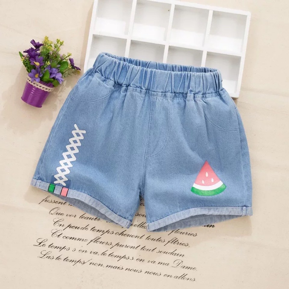 (QB2) Quần Short Denim Thời Trang Mùa Hè Dành Cho Bé Gái 110-160cm