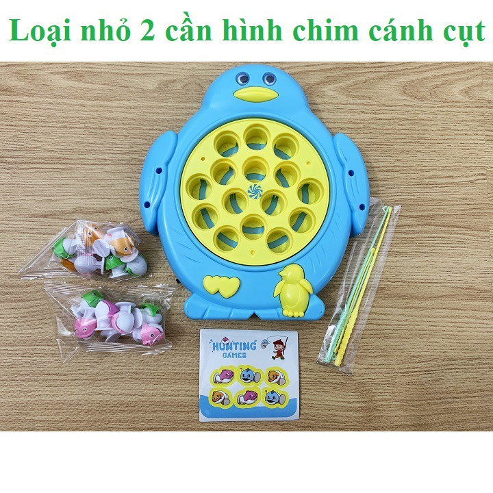 ĐỒ CHƠI TRẺ EM - BỘ CÂU CÁ PIN HÌNH CHIM CÁNH CỤT GỒM 2 CẦN 15 CON CÁ PHÁT NHẠC VUI NHỘN