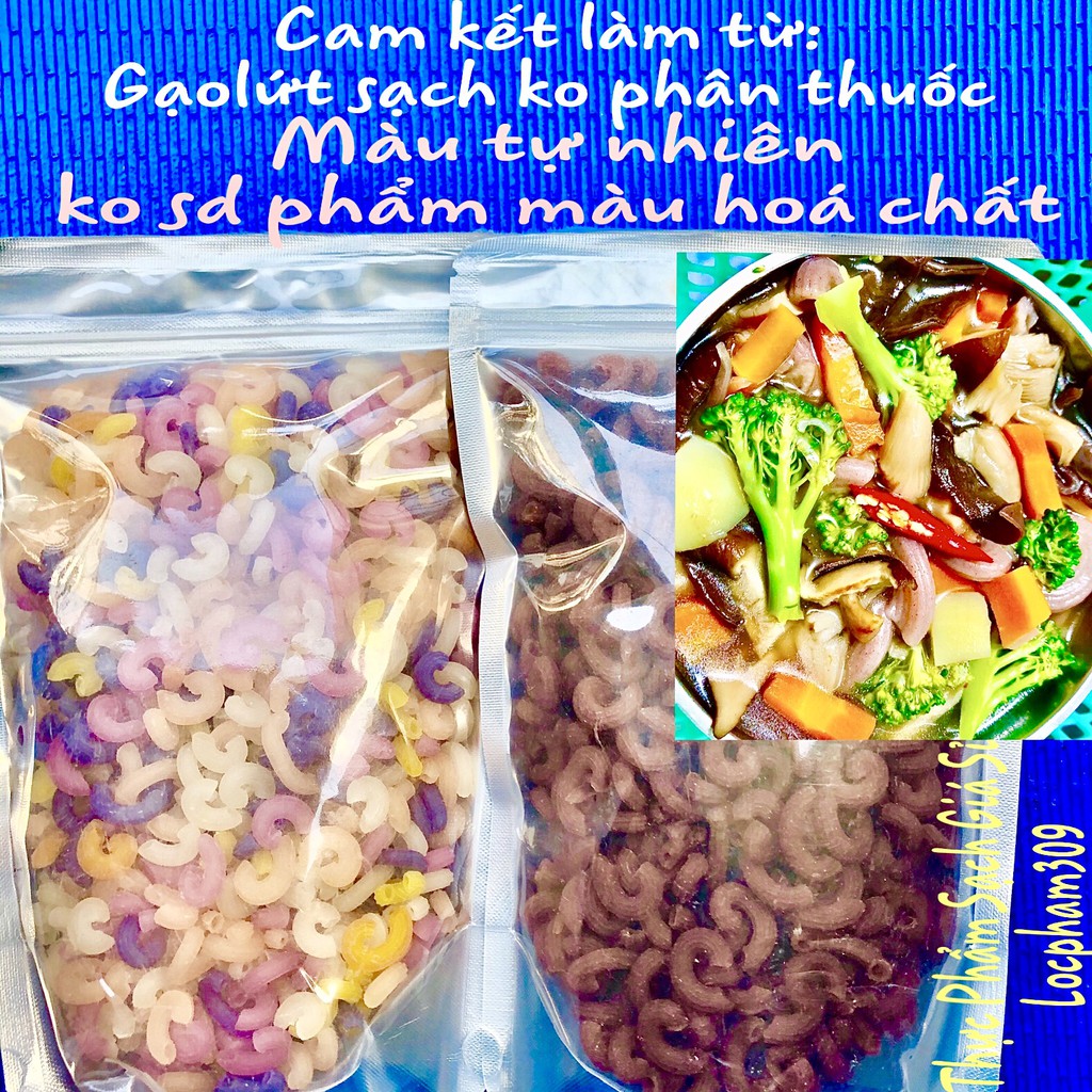 Nui gạo lứt đỏ sạch không hóa chất phẩm màu eat clean keto thực dưỡng ăn kiêng giảm cân healthy tiểu đường béo phì detox