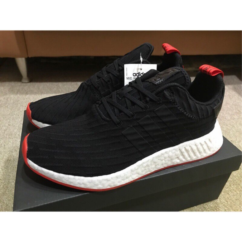 Giày Thể Thao Adidas Nmd R2 Pk Primeknit Màu Trắng Đen Đỏ