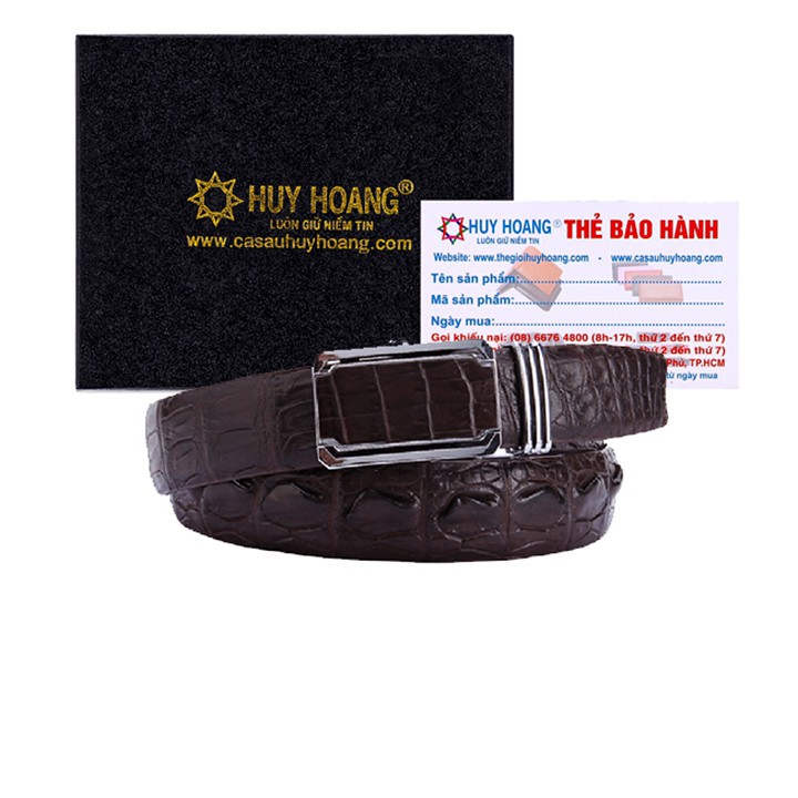 Thắt lưng nam da cá sấu gai đuôi màu nâu đất XH4245