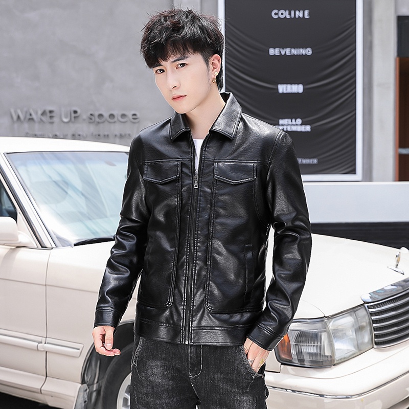 Áo khoác bomber chất liệu da thời trang nam tính