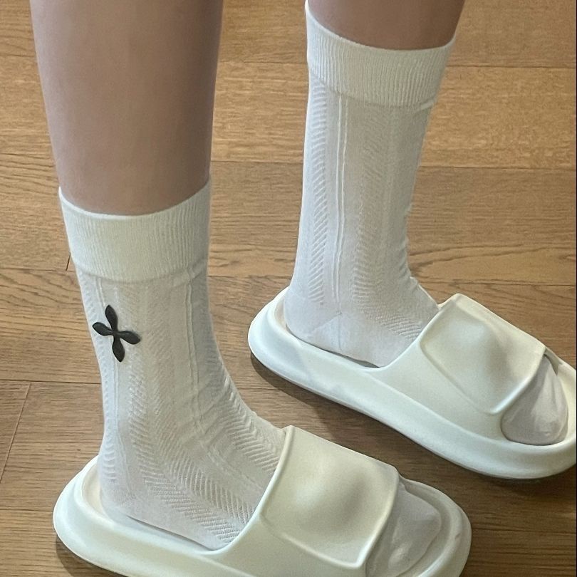 Bán Chạy!F &amp; X Tất Ống Xoắn Thoáng Khí Chịu Được Sức Nặng Màu Trắng Đen 2022 Dành Cho Bạn Nữ