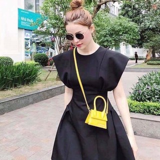 Đầm váy freesize đen tay bèo