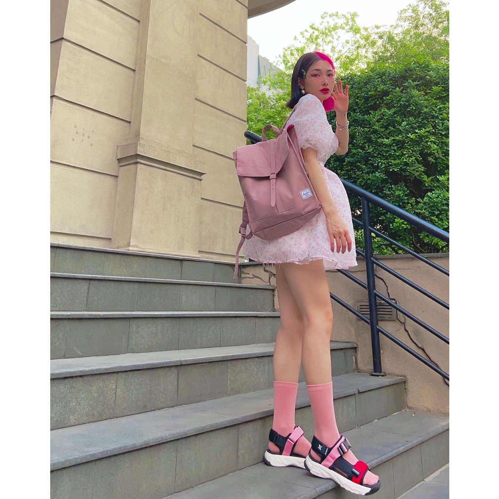 Sandal Nữ ZX The Hustle 2818 Red Pink 2 quai đế Chunky EVA cao 4.5cm chống trơn trượt