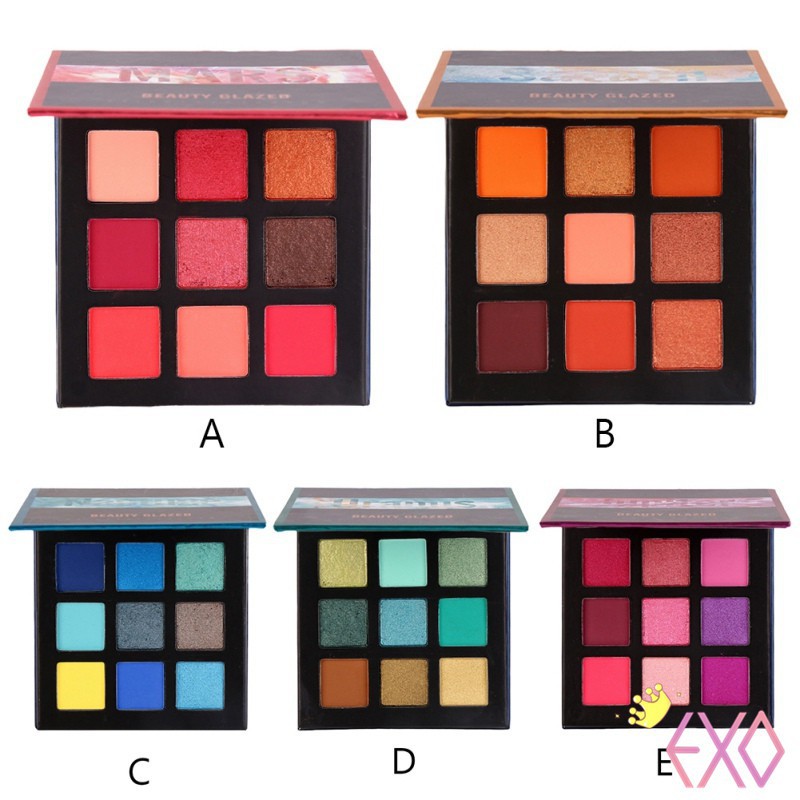 Bảng phấn mắt 9 màu thời thượng thương hiệu BEAUTY GLAZED cho nữ