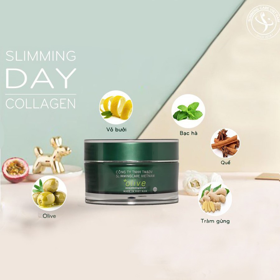 Kem Tan Mỡ Bụng Slimming Day Collagen/Gel Giảm Mỡ Bụng Siết Eo Mờ Thâm Rạn Nhanh An Toàn Cho Mẹ Sau Sinh Và Cho Con Bú