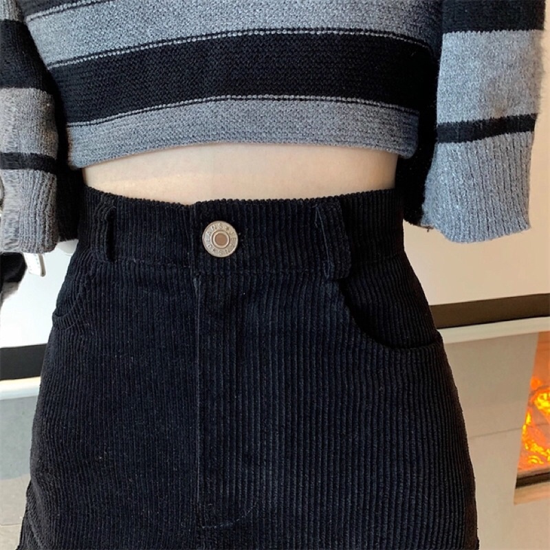 Chân váy nhung tăm