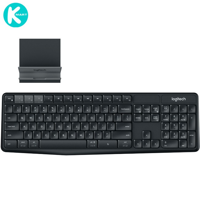 Bộ bàn phím không dây và giá đỡ Logitech K375S Multi-Device - Hàng chính hãng