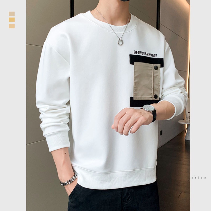 Áo Sweater Nỉ Nam Form Rộng Cổ Tròn Bo Gấu Phối Họa Tiết Túi Ngực Thời Trang Zenkonu TOP NAM 240