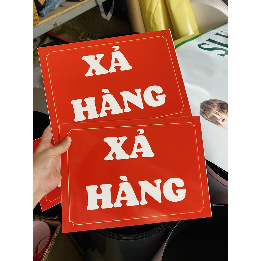 BIỂN SALE, BIỂN XẢ HÀNG, HÀNG MỚI VỀ kích thước A4, in 2 mặt sắc nét
