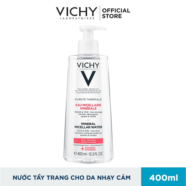 Nước tẩy trang cho da nhạy cảm Vichy Mineral Micellar Water Pureté Thermale 400ml