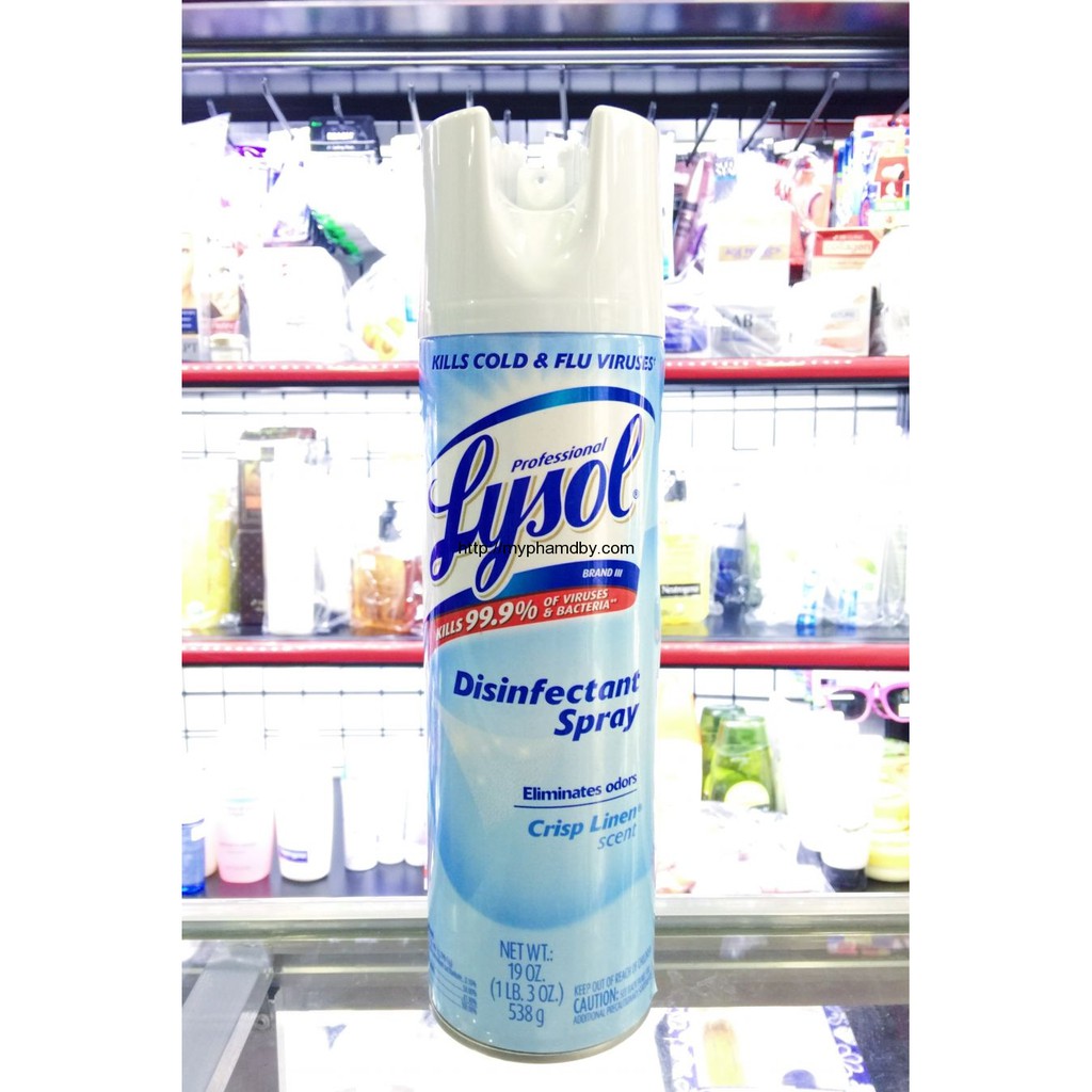 Xịt phòng diệt khuẩn Lysol Disinfectant Spray Early Morning Breeze/ Crisp Linen Scent 538 g - 19 oz