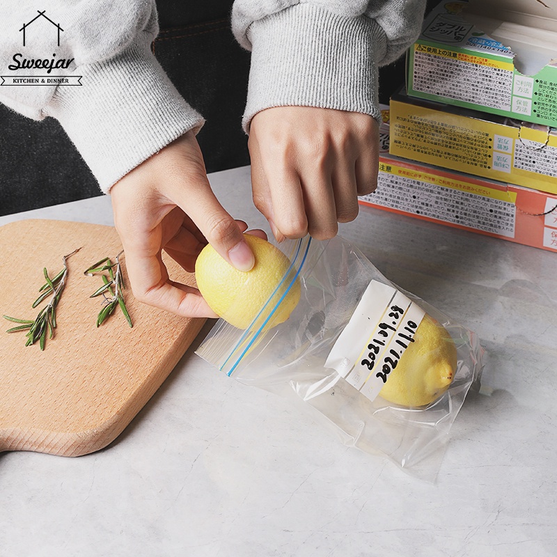 SWEEJAR Hộp túi đựng bảo quản thực phẩm trong tủ lạnh  từ PE có hai khóa kéo thiết kế dày chống ẩm