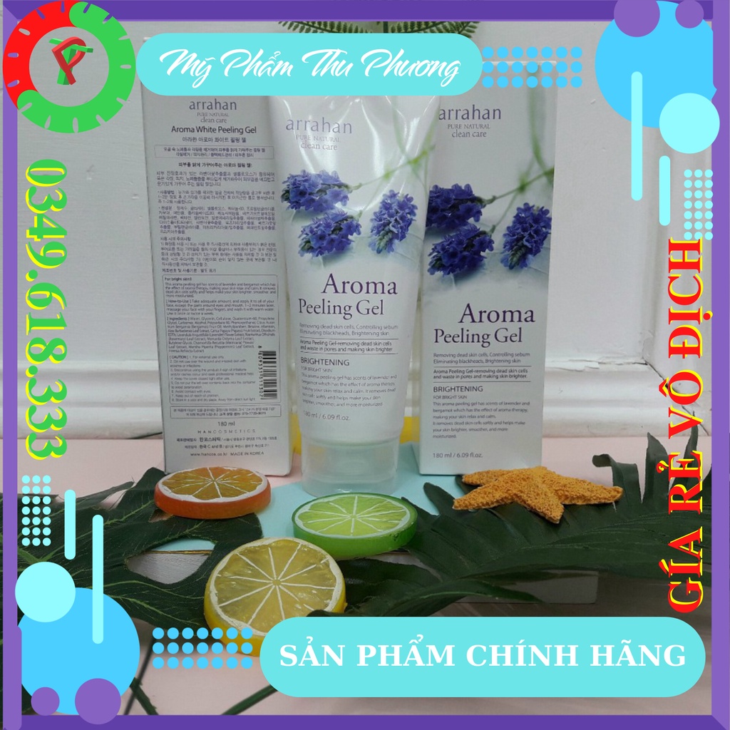 Kem Tẩy Tế Bào da chết vị hoa quả táo chanh hoa oải hương than hoạt tính đông y la hán Arrahan lemon White Peeling Gel