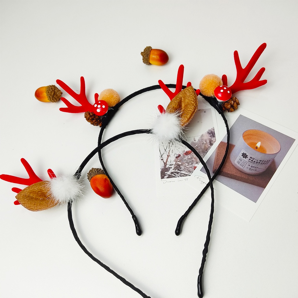 Băng đô cài tóc BƠ STORE bờm noel hình sừng tuần lộc nhiều mẫu dễ thương