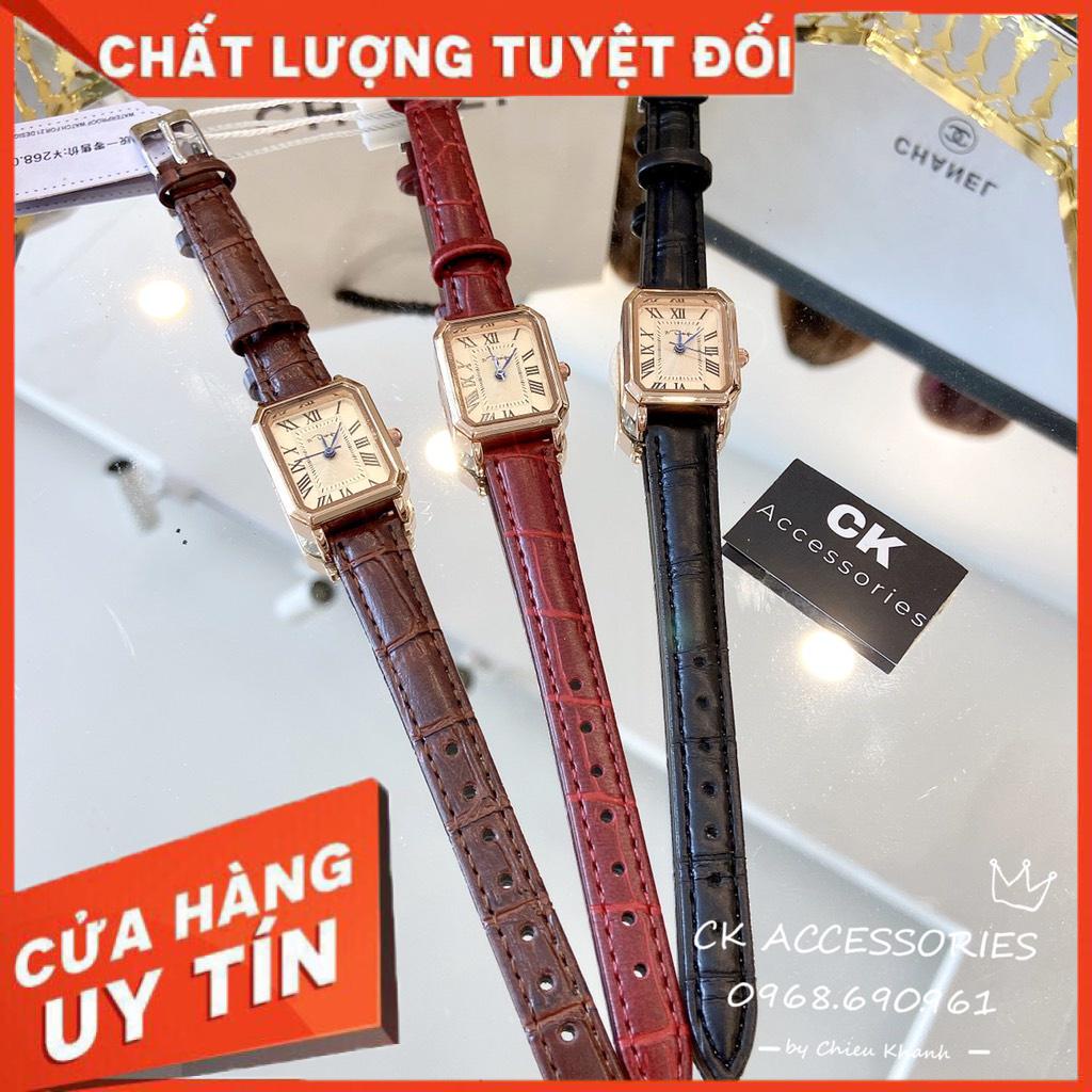 [Chính hãng] Đồng Hồ Nữ 21 Design Dây da mặt số vuông Da vân cá sấu | BigBuy360 - bigbuy360.vn
