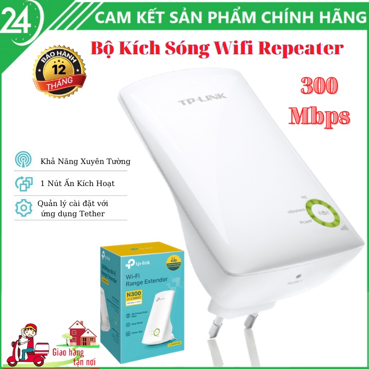 [BH 2 NĂM] Bộ Kích Sóng Wifi Repeater 300Mbps TP-Link TL-WA854RE , Bộ mở rộng sóng Wi-Fi TP-LINK TL-WA854RE tốc độ 300Mb