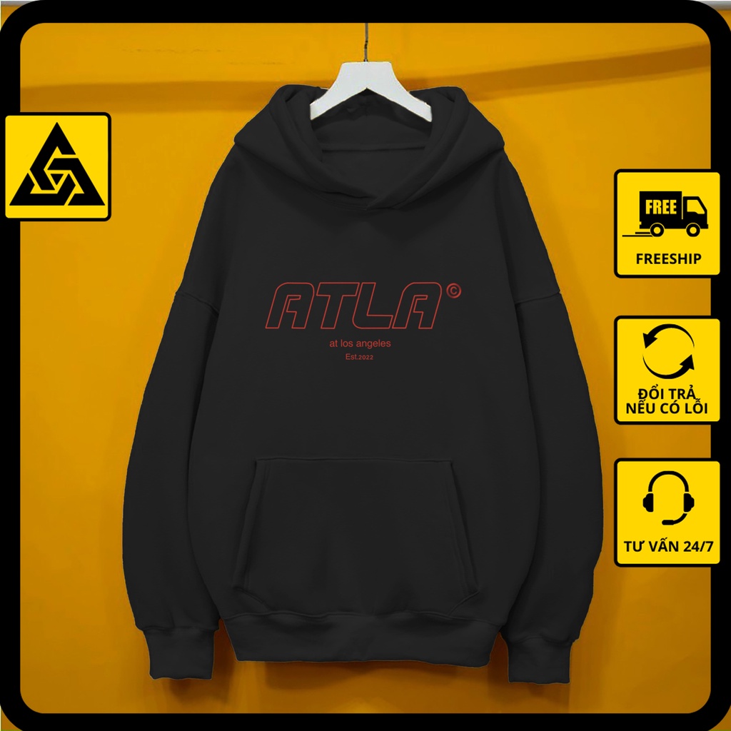 Áo hoodie form rộng nam nam nữ ATLA khoác nỉ sweater local brand có mũ dày dặn