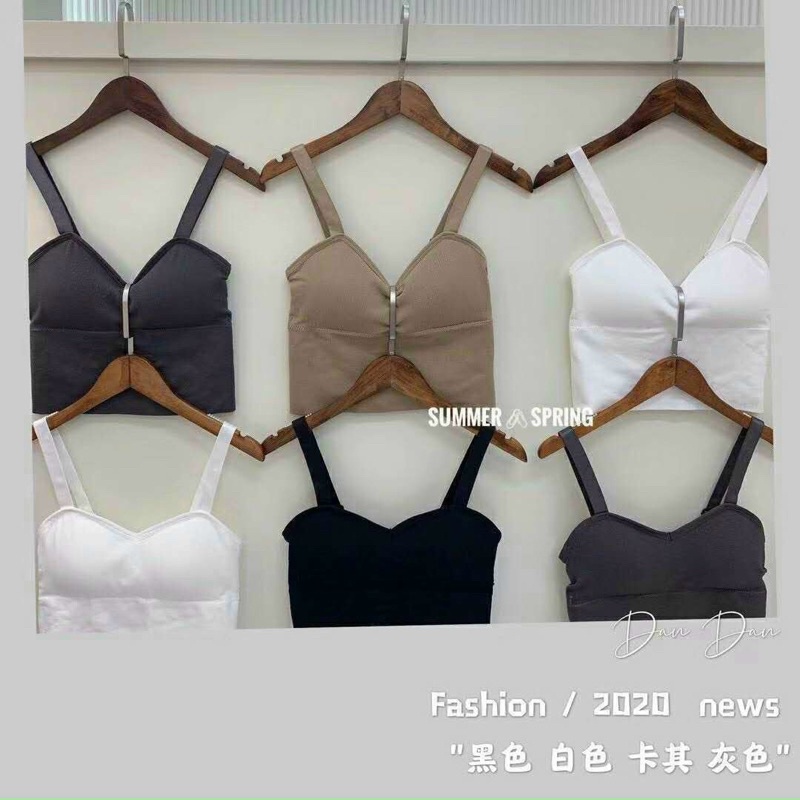 Áo bra 2 dây bản bự form dài kèm mút