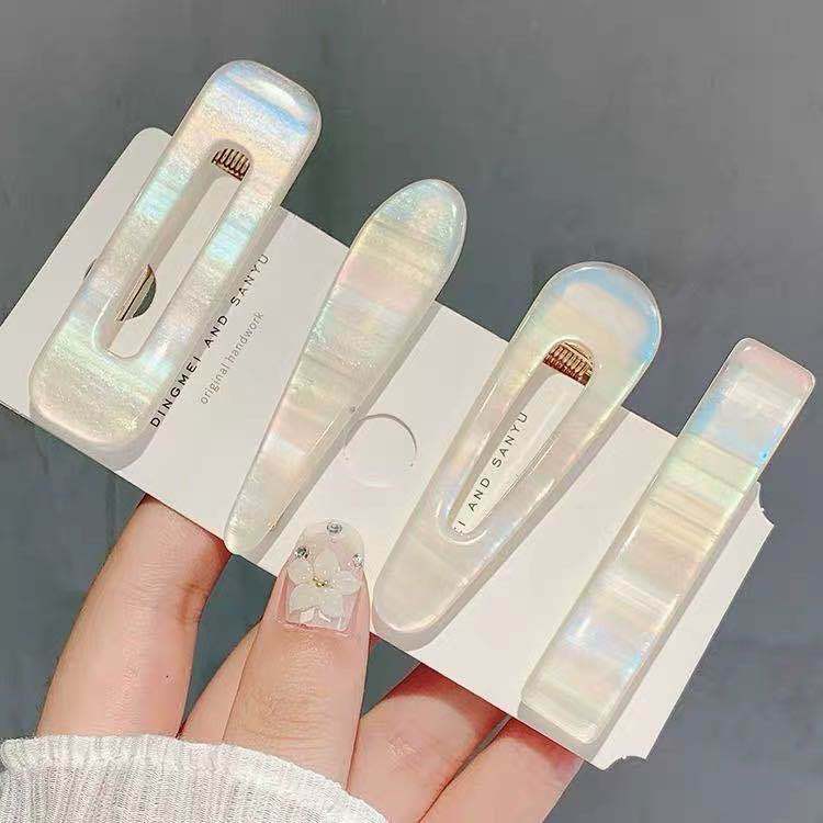 Kẹp tóc vân đá lấp lánh xà cừ sang chảnh phong cách Hàn Quốc - Selenshop