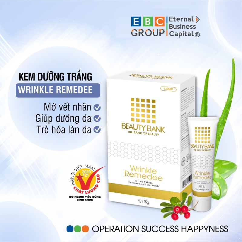 Kem dưỡng trắng da ban đêm, mờ vết nhăn, tái tạo da, se khít lỗ chân lông WRINKLE REMEDEE
