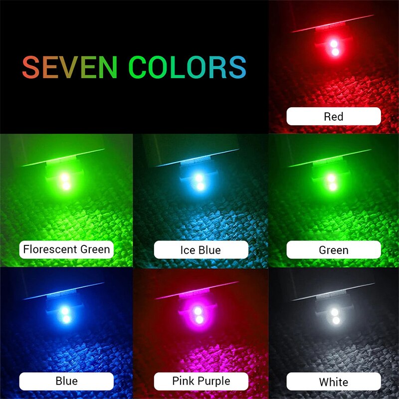 Đèn chiếu tạo bầu không khí xe hơi SEAMETAL 7 màu sắc USB LED mini không dây đa năng tiện lợi