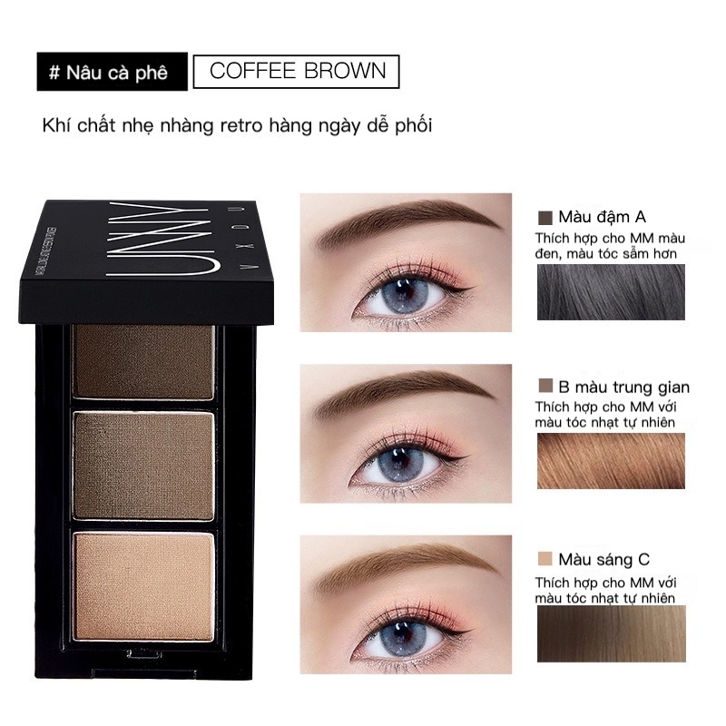 Phấn Trang Điểm Lông Mày Unny VXDU Chống Thấm Nước Tự Nhiên Không Dễ Phai Màu