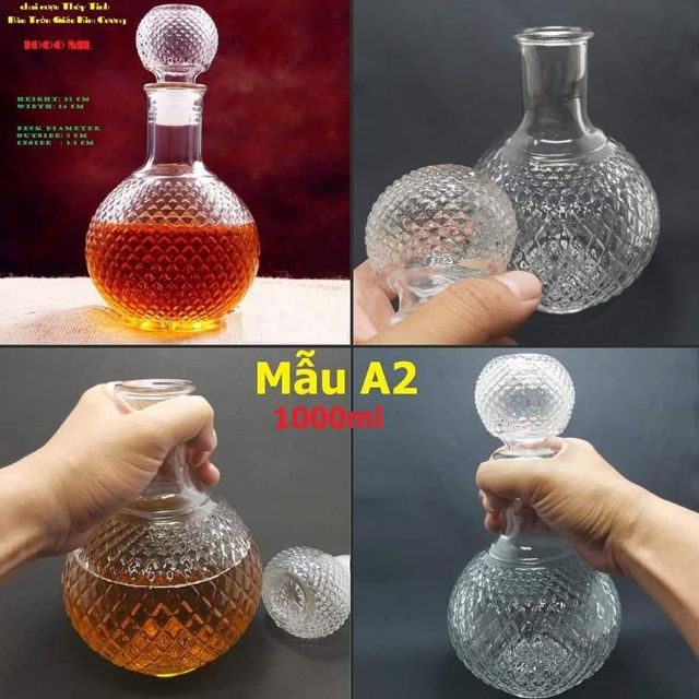 Chai thủy tinh đựng rượu 1 lít