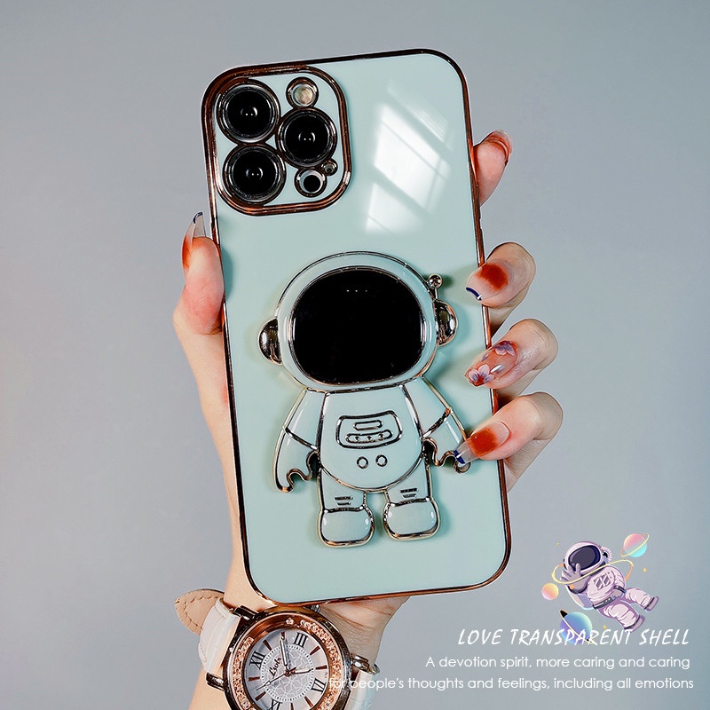 Ốp Điện Thoại Mềm Trong Suốt In Hình Phi Hành Gia 3D Chống Rơi Cho iPhone 13 11 12 Pro MAX X XS MAX 6 / 7 / 8 plus