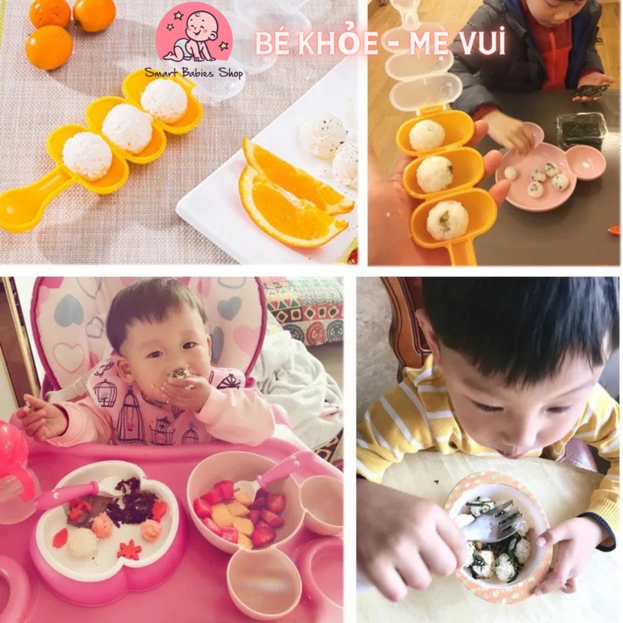 Khuôn làm cơm nắm hình quả bóng kèm thìa