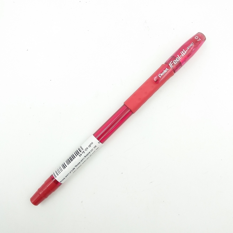 Bút Bi Nắp Đậy Pentel 0.7 BX487 - Màu Đỏ