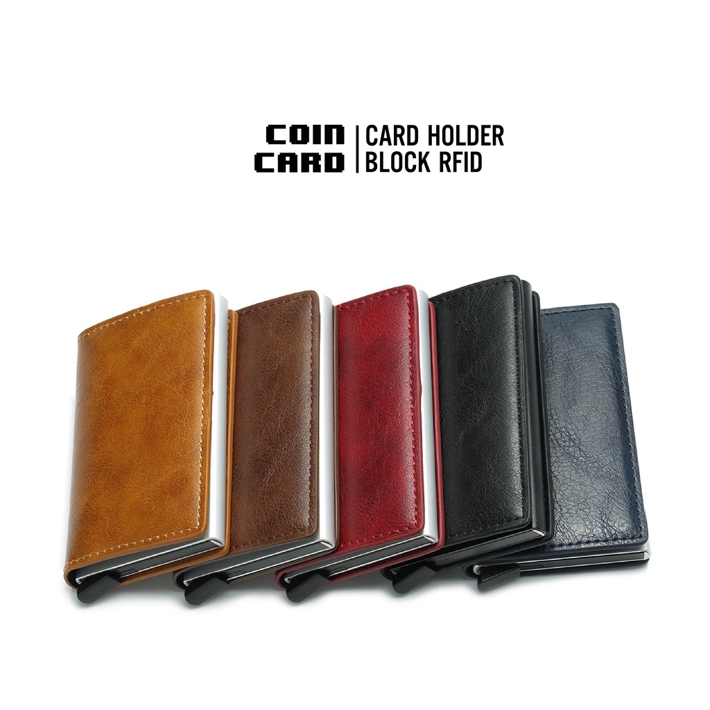 CARD HOLDER có ngăn đựng kim loại chống trộm quẹt thẻ nhiều khe cắm - COINCARD