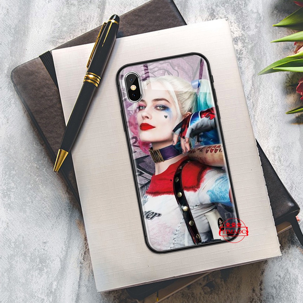 Ốp điện thoại bề mặt kính in hình Harley Quinn Suicide Squad Vivo Y11 Y55 Y55S Y67 Y69 V5 V5S Y71 Y75 Y79 Y81 V7 Plus