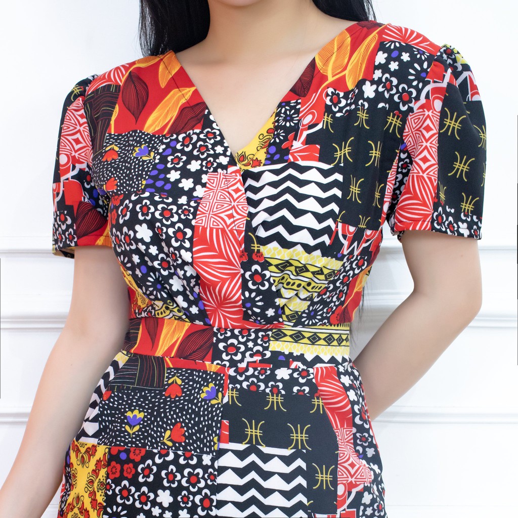 Jumpsuit nữ lửng ổng rộng dài họa tiết độc đáo thổ cẩm vải lanh mát mùa hè  Ju004 | BigBuy360 - bigbuy360.vn
