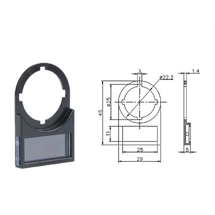 Nhãn nút nhấn gắn tủ điện phi 22