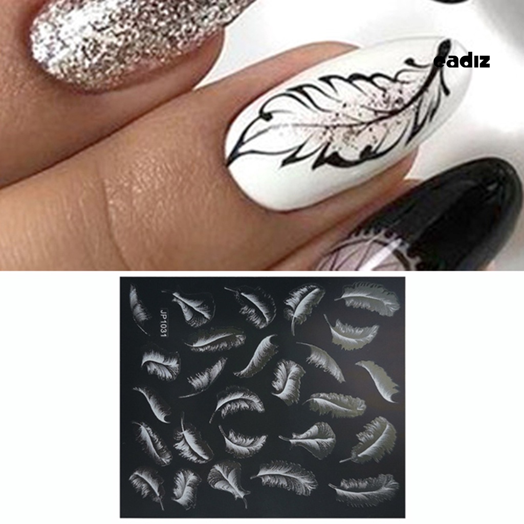 Miếng Dán Trang Trí Móng Tay Chuyển Đổi Màu Trắng Hình Bướm/ Mặt Trăng