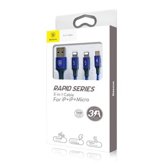 Cáp sạc 3 đầu baseus camll-su13 - hàng chính hãng