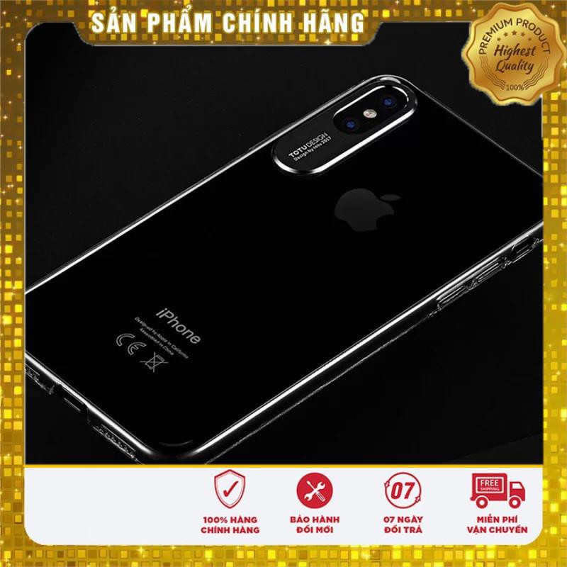 Ốp Totu trong suốt nhựa cứng cùng viền bảo vệ camera Iphone 7/8/7p/8p/X/XSmax