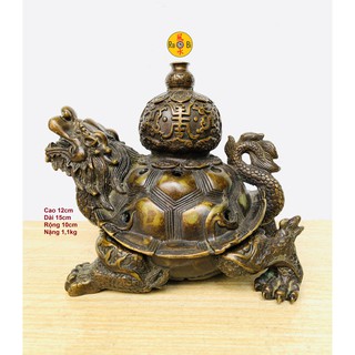 Lư Trầm Long Quy Đồng Dày - Vật Phẩm Đồng Phong Thủy
