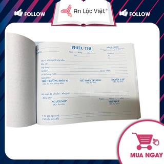 Phiếu Thu 1 liên (100 tờ) - 2 liên (100 tờ) - 3 liên (150 tờ) - 13x19cm