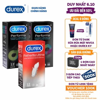 Bộ 2 hộp bao cao su Durex Kingtex 12 bao/hộp tặng 1 hộp Durex Fetherlite Ultima 12 bao/hộp