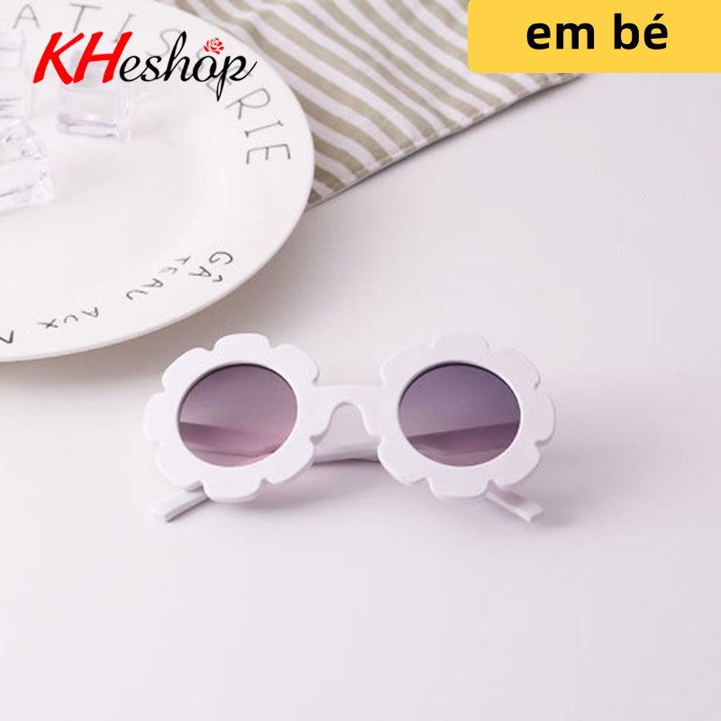 Mắt kính thời trang, kính râm cho bé 2-9 tuổi hình bông hoa mẫu mới nhất 2021, mã Y1380