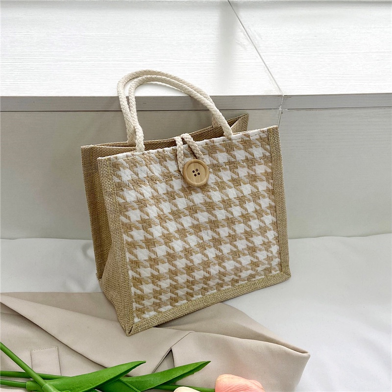 Túi Xách Canvas Đựng Hộp Cơm Trưa Xinh Xắn