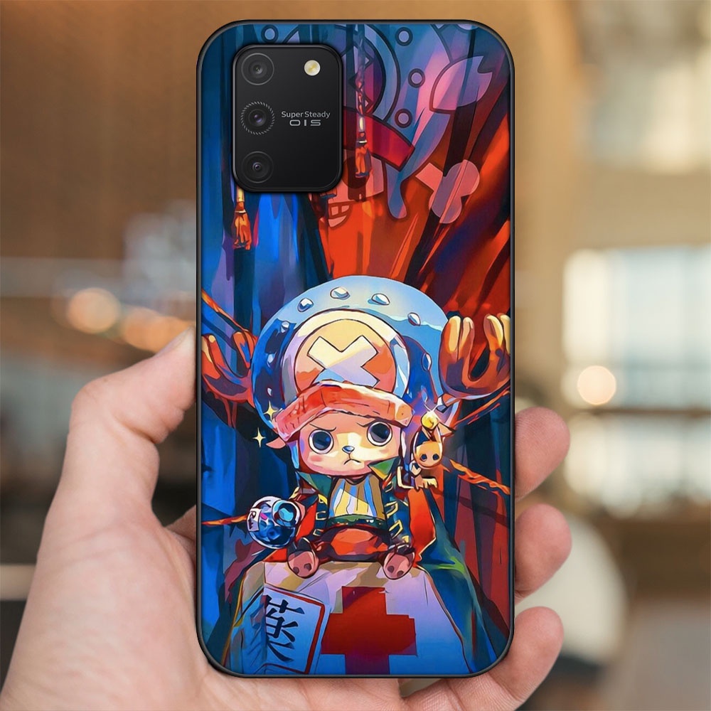 Ốp lưng Samsung S10 Lite viền đen in hình Chopper One Piece Đảo Hải Tặc