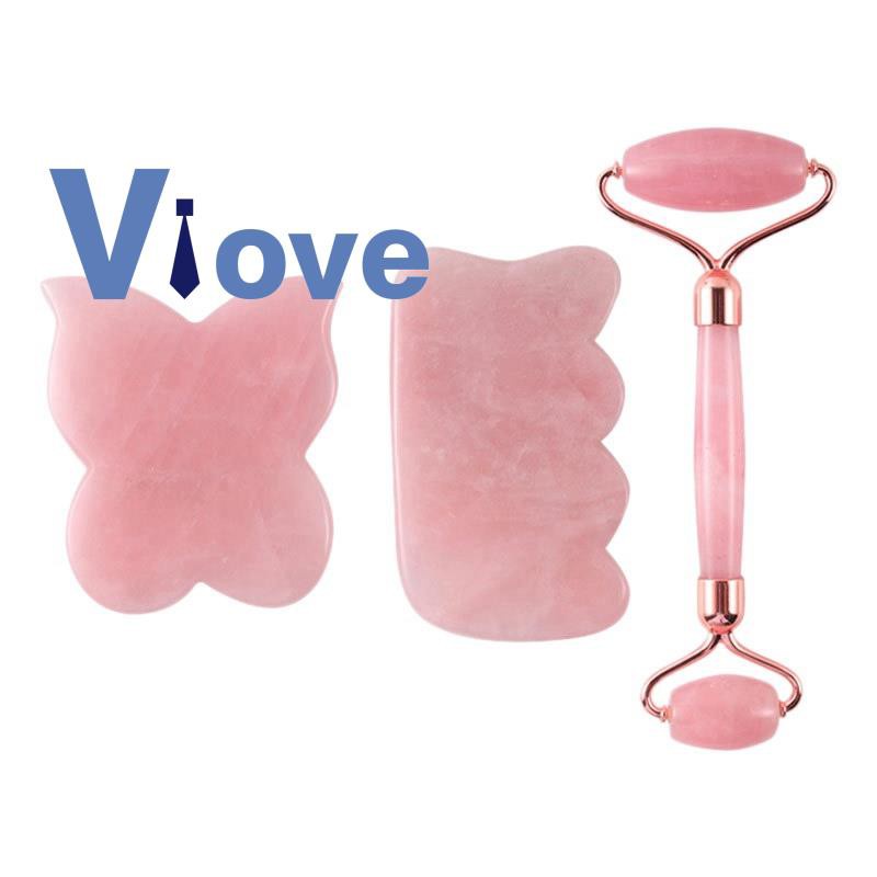 3Pc/Set Facial Massage Roller Plate Jade Stone Massager Tools