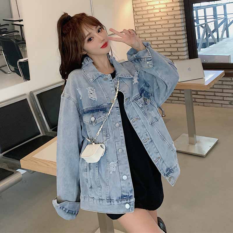 Happy-store ❤️ Áo Khoác Jeans Loang Phong Cách Unisex Cho Cả Nam Và Nữ Vải Jeans Xuất Dày Dặn happy store8668